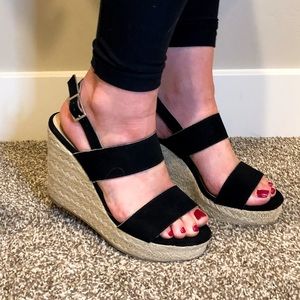 Women’s Black espadrille heels